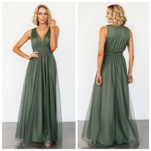 NWT Baltic Born Dark Sage Kamila Tulle Maxi Dress 1XL